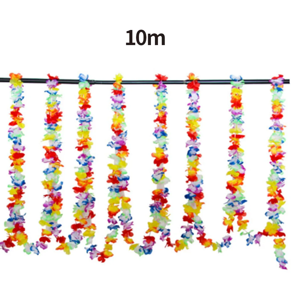 Hawaiian Flower Garland Tropical Artificial Necklace Banner Multicolor Floral Party Decoration