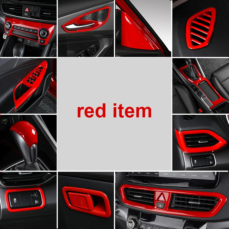 Red Item Abs For HYUNDAI LA FESTA 2019 Glass Lifting Central Control Gear Shift Panel Frame Outlet Decorative Frame