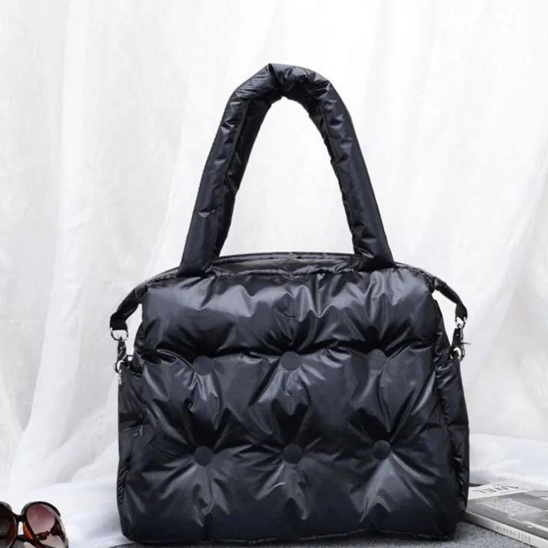 Cotton Winter Women Space Pad Feather Down Bag Bucket Handbag Luxury Brand Designer sac a main Bolsa Feminina Shoulder Tote Bag