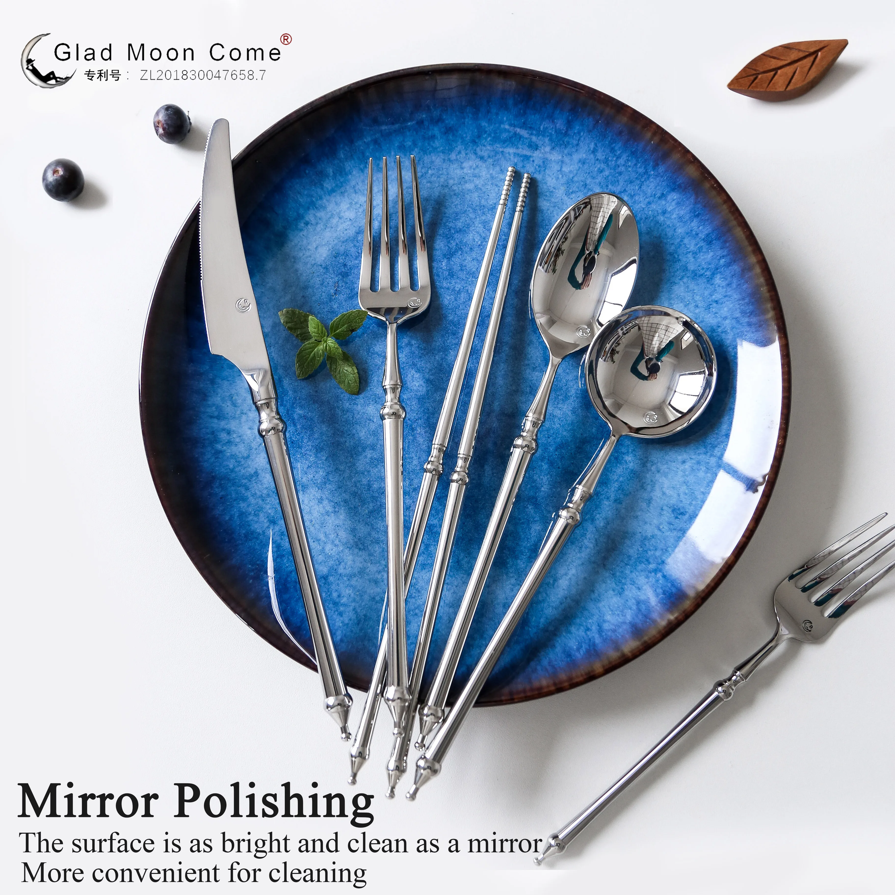 NEW Stainless Steel Bright Silver Cutlery Mirror Household Tablewares Set Steak Knife Fork Coffee Spoon Dessert Fork Chopsticks