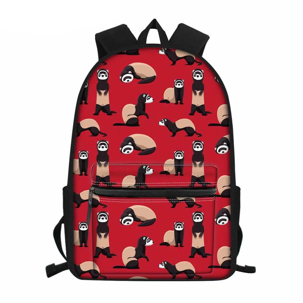 

Preppy Style Backpack for Teenager Girls Boys,Cute Ferrets Prints Women Fashion Daypack,College Student School Bag