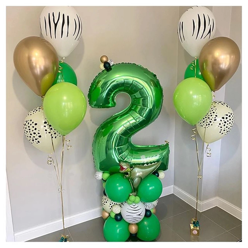 Tamaño gigante globo de helio con número negro de 0 a 9 pulgadas, globos de aluminio de gran número para Baby Shower, fiesta de cumpleaños, boda,