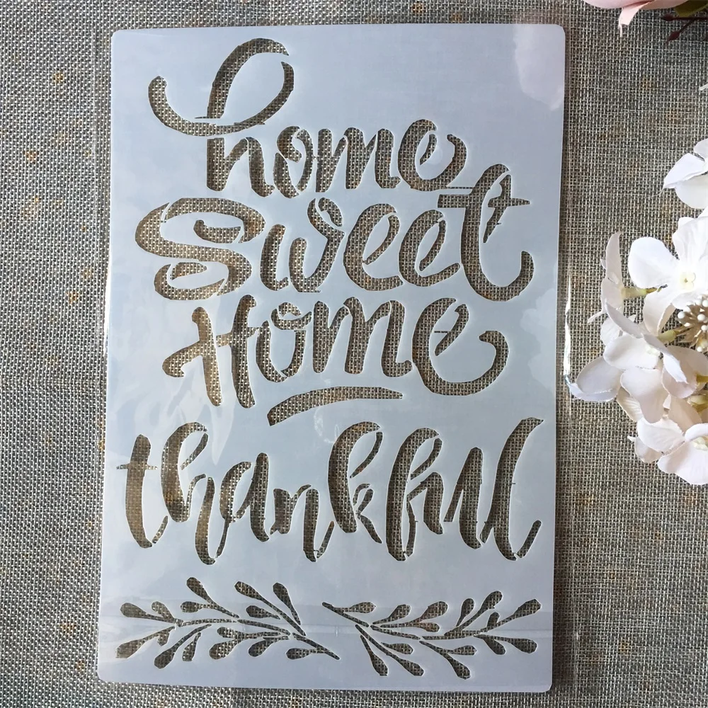 

A4 Home Sweet Words DIY Layering Stencils Painting Scrapbook Coloring Embossing Album Decorative Paper Card Template