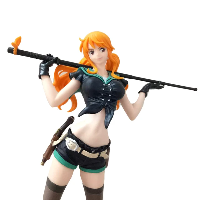 25センチメートルワンピースナミアクションフィギュアアニメpvc黒服キャリーナイフ81世代ナミコレクションモデル人形のおもちゃギフト