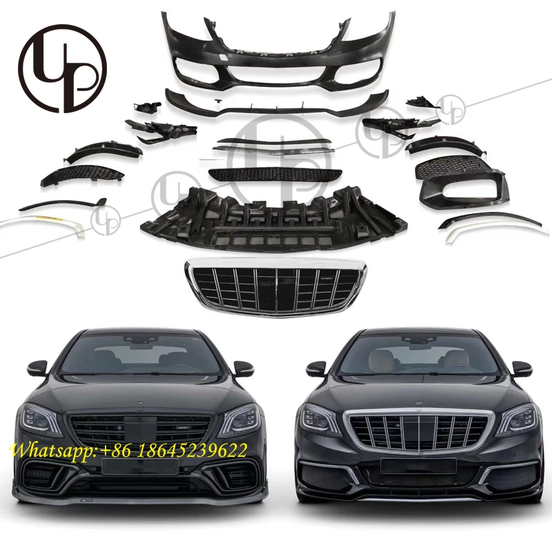 2020y new W222 B900 body kit conversion for s class s63 s65 s550 May upgrade to B900 design front bumper grille diffuser muffler