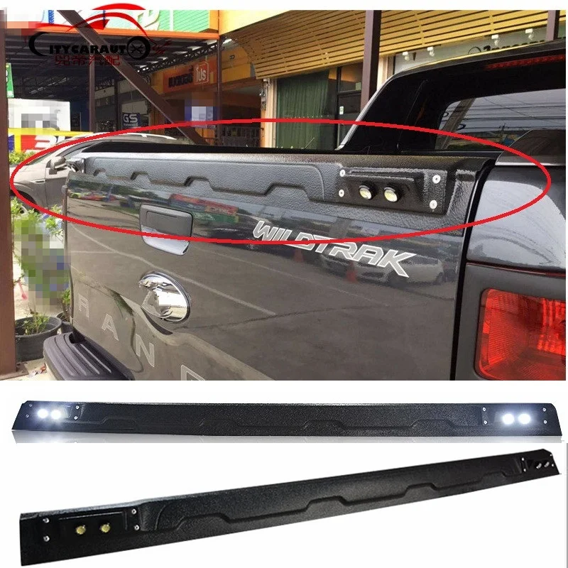 

Led Rear Spoiler Tailgate Cover Fit For Ranger T6 T7 T8 Xl Xlt Wildtrack Tail WIng Trunk Plate Cover car accessroies 2012-2021