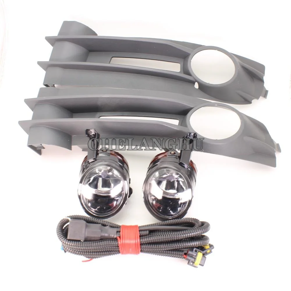 For VW Caddy 2003 2004 2005 2006 2007 2008 Car-styling Front Bumper Fog Lamp Fog Light + Fog Lamp Grille Cover + Wire
