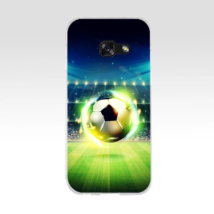 147  Fire Football Soccer Ball Soft Silicone Tpu Cover phone Case for Samsung a3 2016 a5 a6 plus a7 a8 a9 star lite s 6 7 8 9