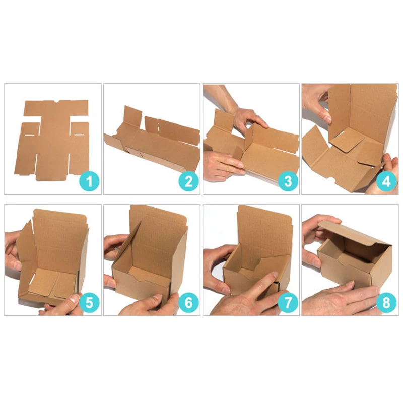 10Pcs White/Brown Corrugated Boxes Small Kraft Paper Box Foldable Cardboard Gift Box For Soap/Jewelry Hardware Packaging Boxes