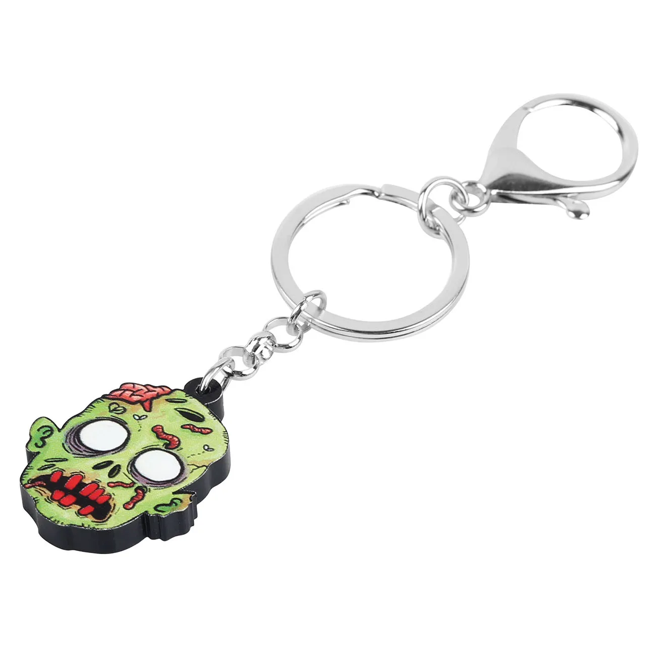 Bonsny-ハロウィーン,ホラー,ゾンビ,車,財布,女性と女の子のための装飾的なアクリルキーホルダー