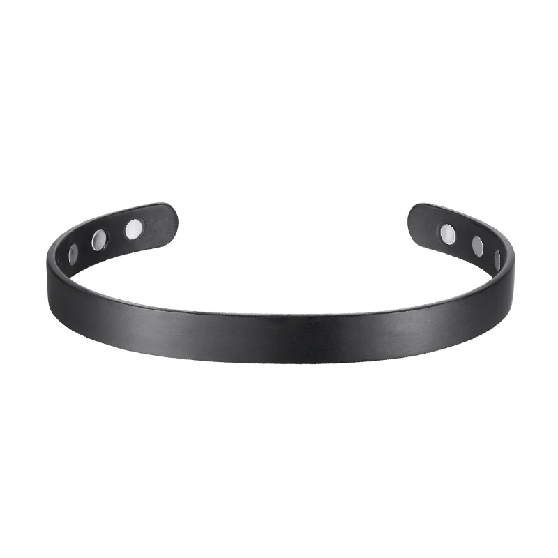 OKtrendy Magnetic Bracelet Black Plated Men Health Energy Magnet Bracelets 8mm Adjustable Cuff Titanium Bangles for Women