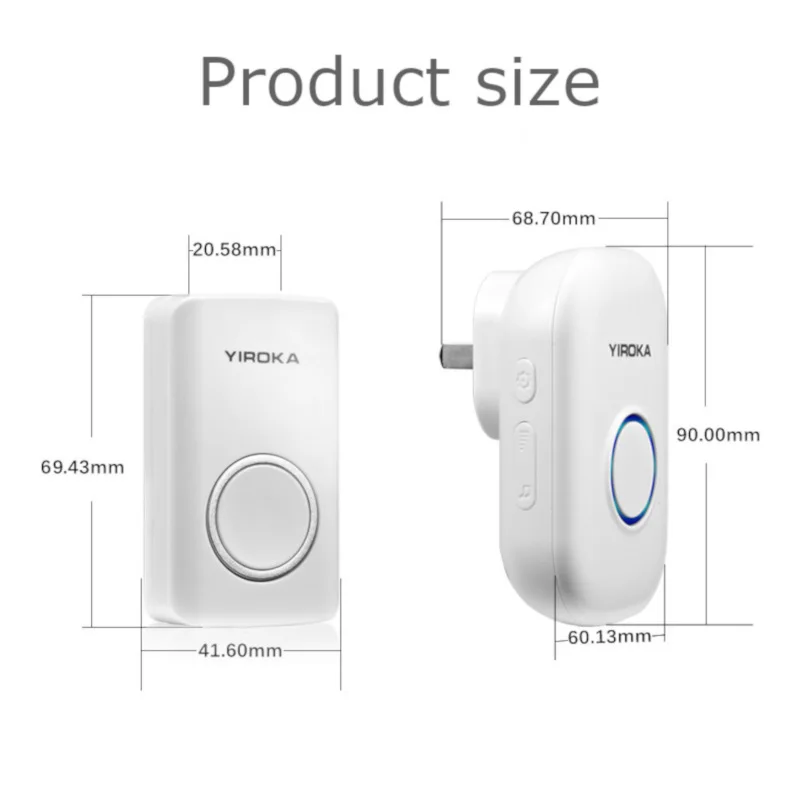 No Need Battery Wireless Doorbell Waterproof Electronic Door Bell LED Flashing Security Alarm Welcome Melodies Mini Button