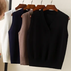 Winter Clothes Women Tops Sweater Vest Sweater Women Pullover Sleeveless Sweater Women Cute Sweater Knit Vest Top Women Knitted Vest Korean Style Vest Kassische Veste Crop Top Fashion Sweaters For Women Fashion Zevity