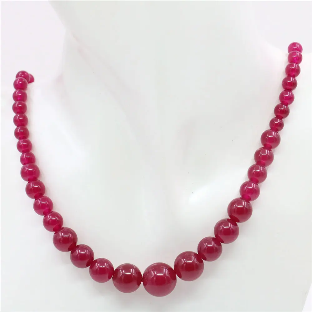 2021 Fashion 6-14mm Rose Alexandrite Round Necklace Pearl Fashion Jewelry Rope Chain Pearl Beads Natural Stone (Minimum Order1)