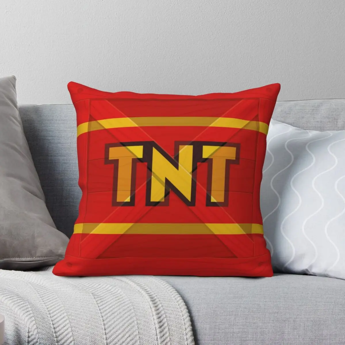 TNT Crate Square Pillowcase Polyester Linen Velvet Printed Zip Decorative Pillow Case Bed Cushion Cover