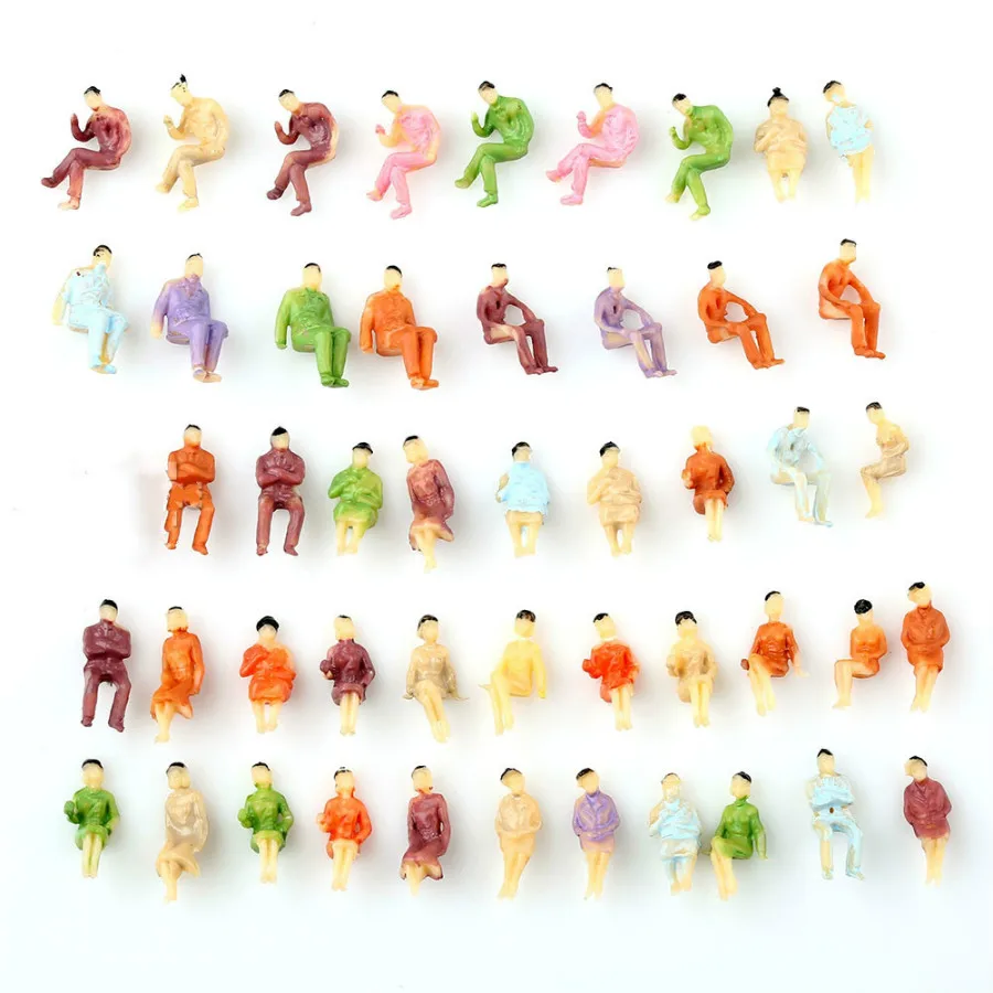 100 Pcs Painted N Skala ALLE Sitzende Menschen Sitzen Figuren 1:150 – Detail 3