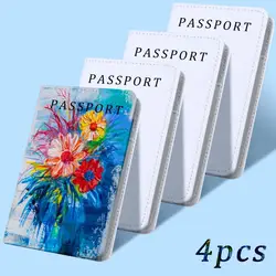 Blank Sublimation Travel Passport Holder Cover, Carteira Capa para Passaporte, Cartões de Crédito, Passes de Embarque, 4 Pcs