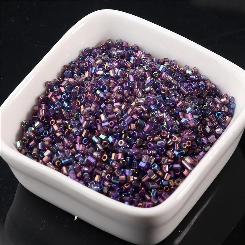 600Pcs/Lot 2mm Plated Glass Beads For Craft 11/0 DIY Glass Bugle Seed beads For Embroidery Jewelry Garment Accessories