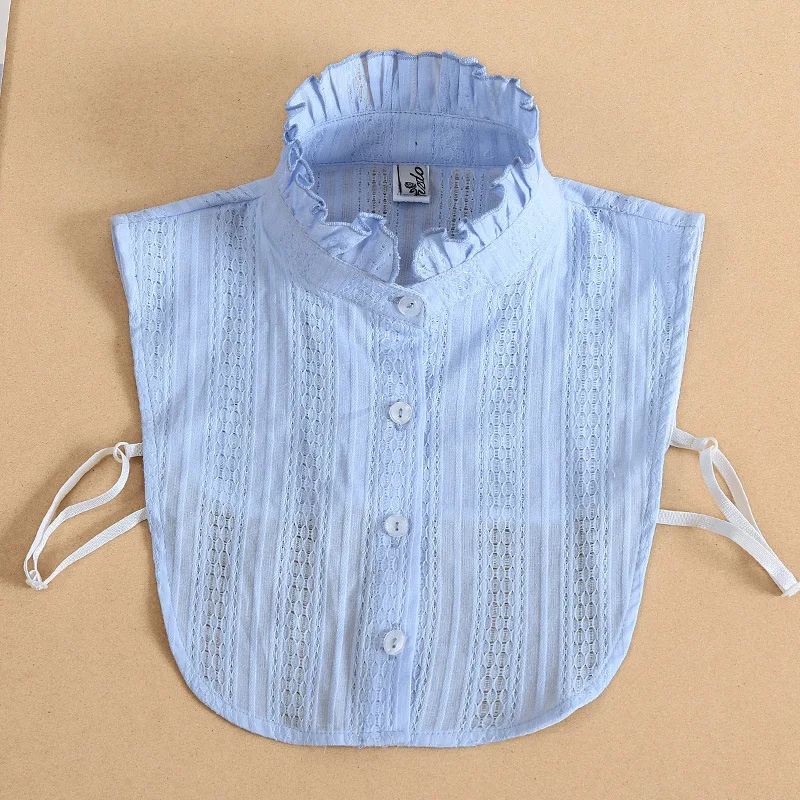 Vintage Stand Fake Collar Shirt Women Lace Lapel Detachable Collars For Women Black False Collars Woman Half Shirt Blouse