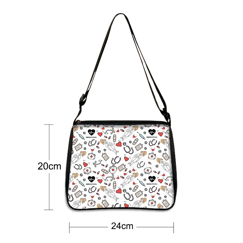 Cartoon Nurse Print Women Casual Work Handbags Large Capacity Tote Hospital Paramedical Fashion Travel Shoulder Bag