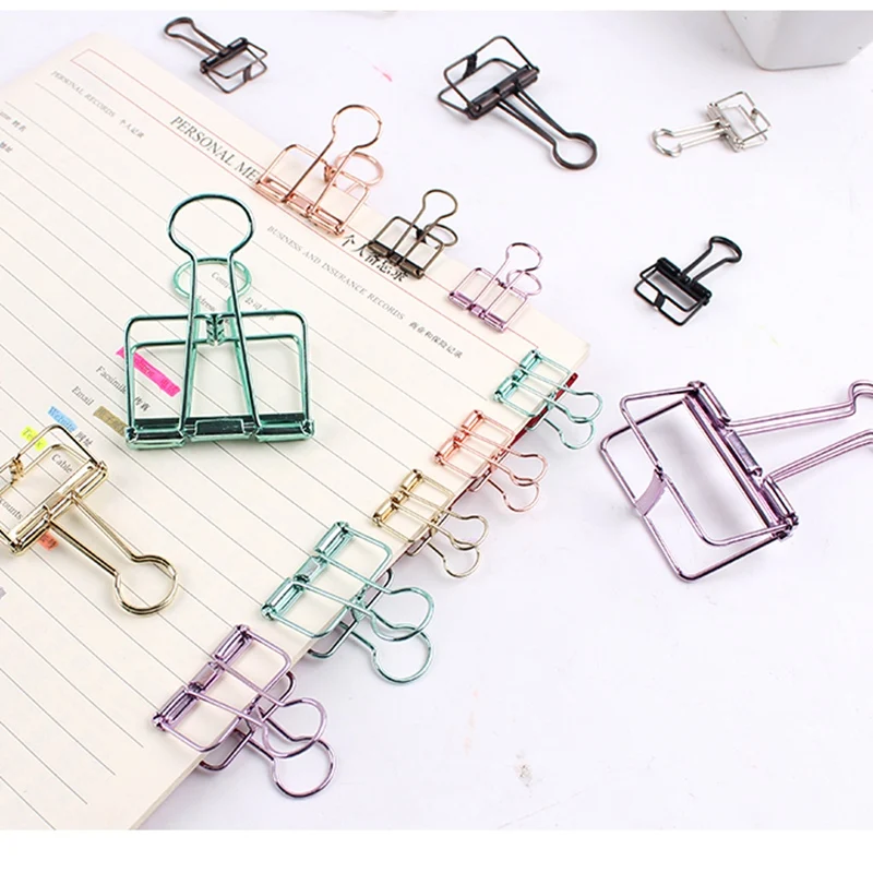 Hollow Metal Long Tail Bill Clip Hand Account I-shaped Dovetail Clip Paper Clip Home Office Folder Stationary