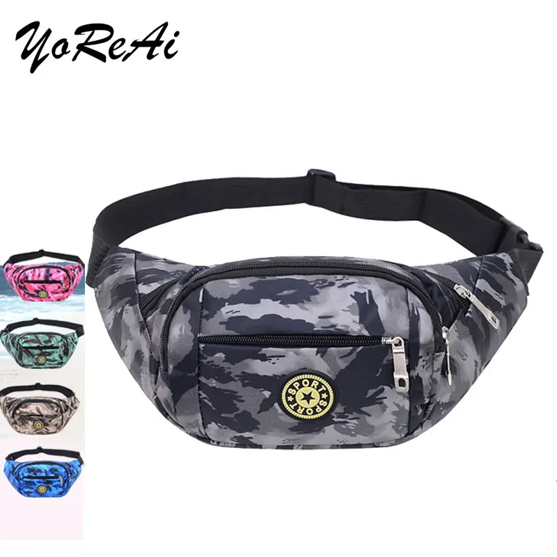 YoReAi 2021Camouflage Waist Bags Women High Capacity Fanny Pack Female Run Sports Belt Bag Cycling Chest Phone Pouch Men Outdoor