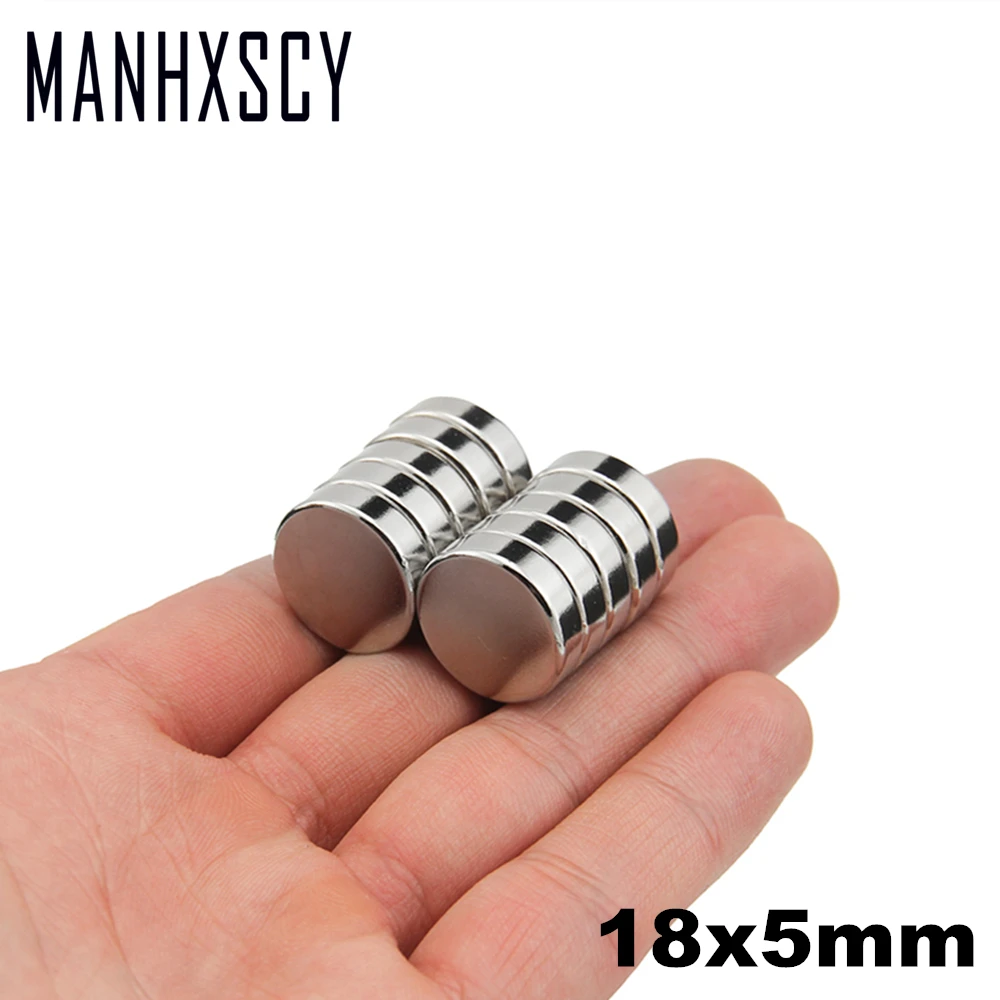 

100pcs Neodymium N35 Dia 18mm X 5mm Strong Magnets Tiny Disc NdFeB Rare Earth For Crafts Models Fridge Sticking magnet 18x5mm