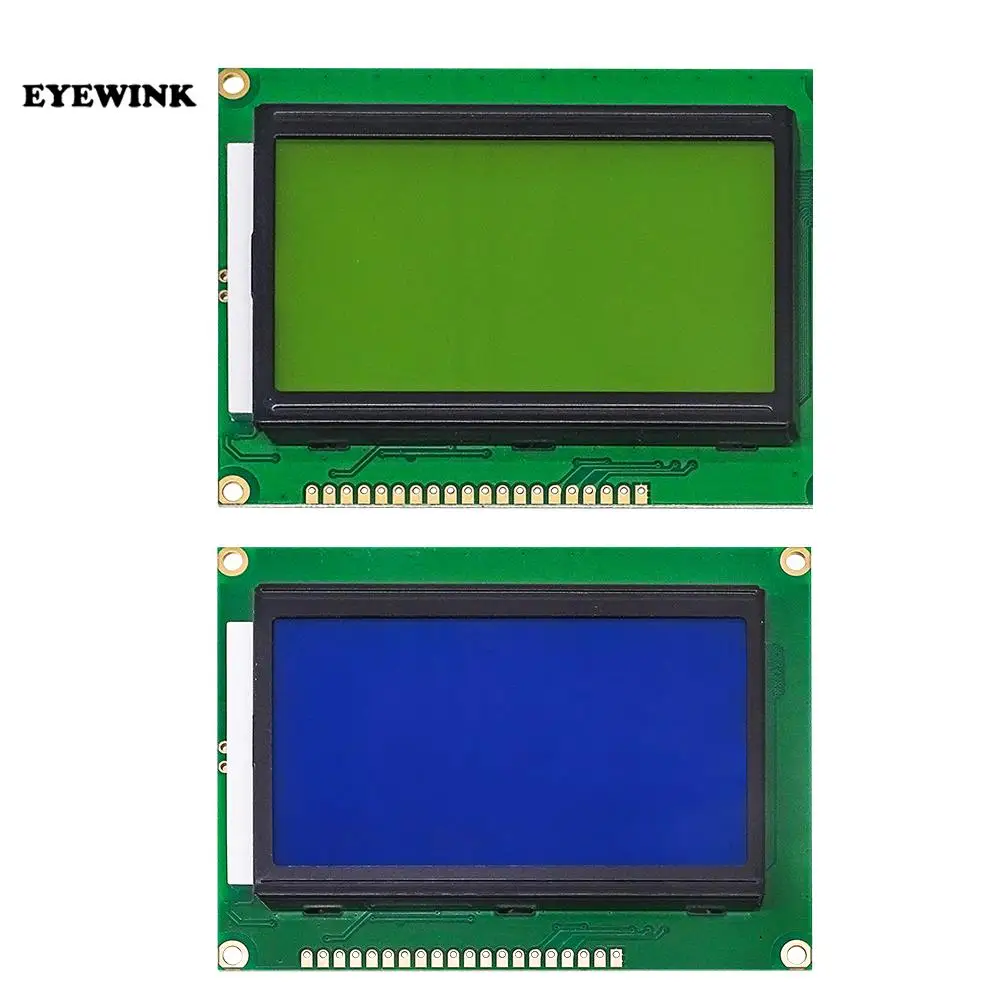 128*64 DOTS โมดูล LCD 5V หน้าจอสีน้ำเงิน12864 LCD พร้อม Backlight ST7920พอร์ตขนาน LCD12864