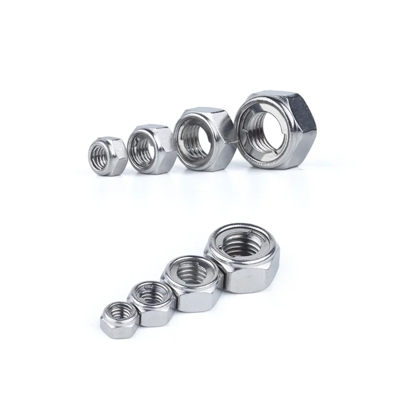 M3/M4/M5/M6/M8/M10/M12/M16/M20 304 металлическая фиксирующая гайка из нержавеющей стали, металлическая самоблокирующаяся гайка, ослабляющая гайка