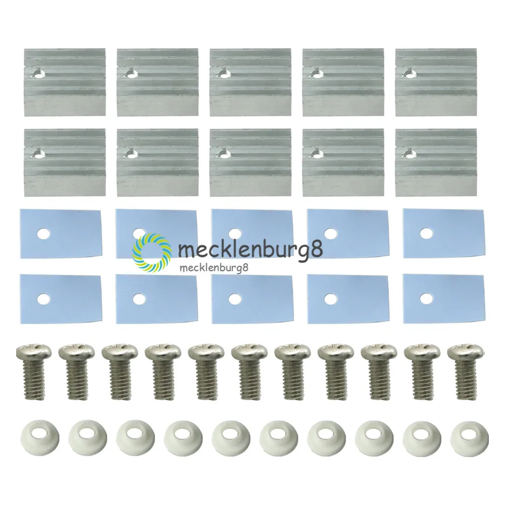 10 sztuk TO-220 srebrny aluminiowy Radiator Radiator Regulator / MOSFET ze śrubami chłodniczy rozpraszacz ciepła Cooler 20x15x11mm