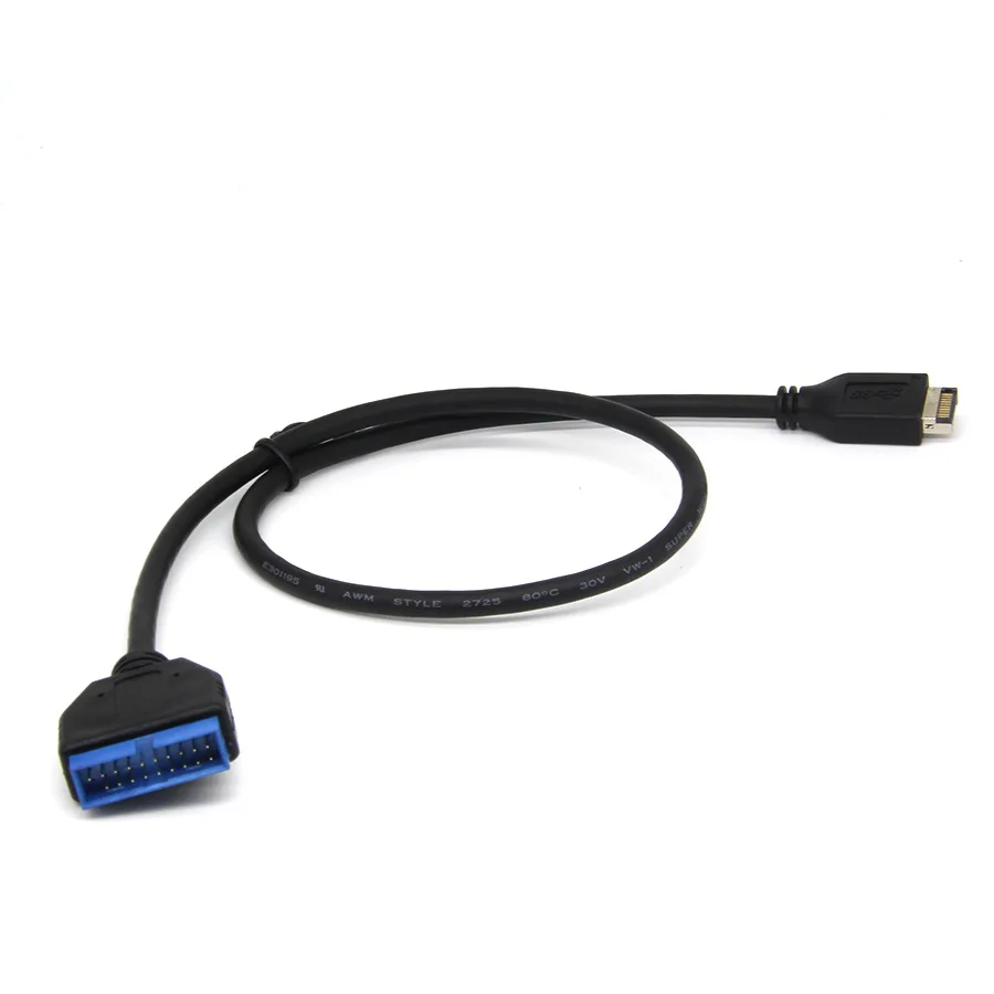 USB 3.1 Extension Connector Transfer Long Adapter Cable Durable Convert Type-E To 20 Pin Front Panel Black For ASUS Motherboard