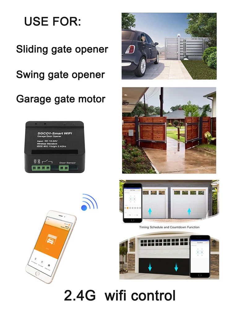 Newest Release Garage Door Opener Wifi Smart Receiver Use For Galo Brand Swing Sliding Gate Opener TX Car