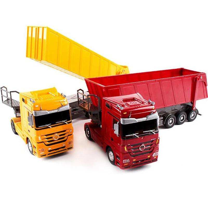 Children\'s Remote Control Toy Dump Truck Truck 2.4GHZ Remote Control Car Dump Truck Engineering Car Six-Way Remote Control Car