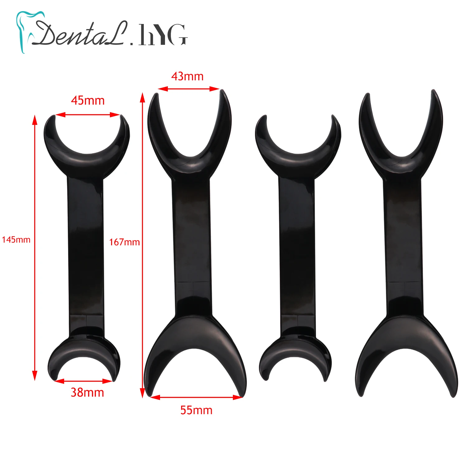 2pcs 2 Sizes Black Double head Lip Retractor Dental Intraoral Lip Cheek Retractor Dental Orthodontic Mouth Opener Dentist Tools