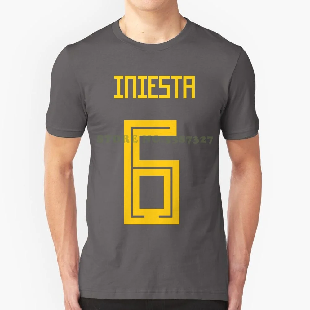 Goal Tee The New Match Cup Spain Iniesta Number 6 Sporty Jersey Summer T Shirt Mens Fans Footballer New Russia World