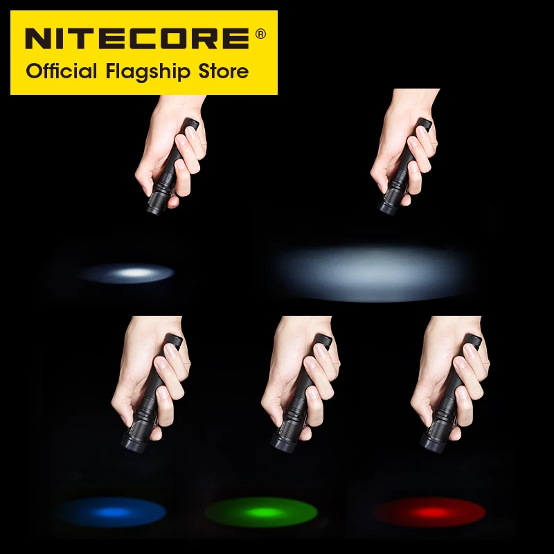 NITECORE ตัวกรองไฟฉาย40มม., ตัวกรองแสงสีแดงสีเขียวสีฟ้าอะแดปเตอร์แท่งไฟจราจรตัวกระจายแสง NFR40 NFG40 NFB40 NFD40 NDF40 NTW40สำหรับ EA4 MH25