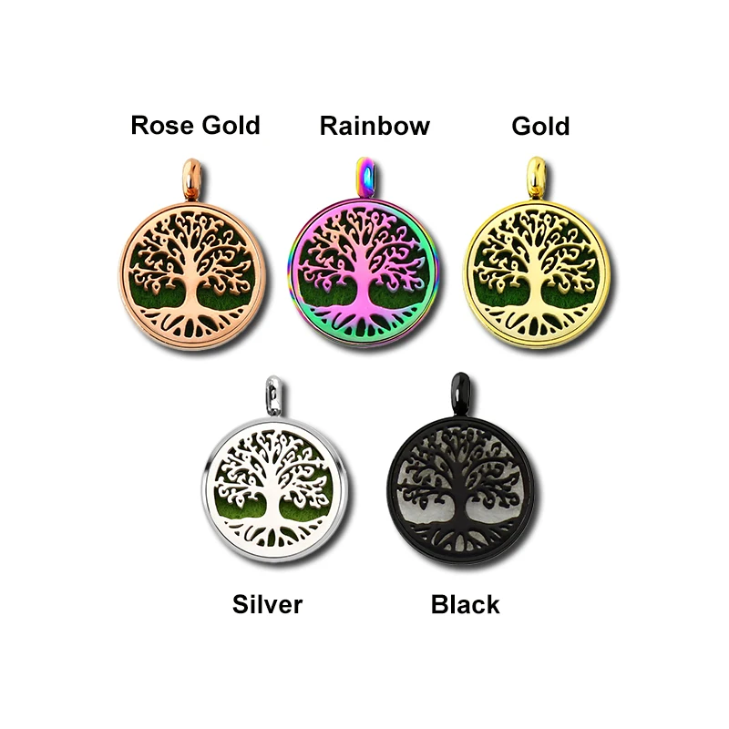 Boshi Diffuser Necklace For Women Stainless Steel Jewelry Golden Black 12mm Essential Oil Aromatherapy Perfume Locket Pendant