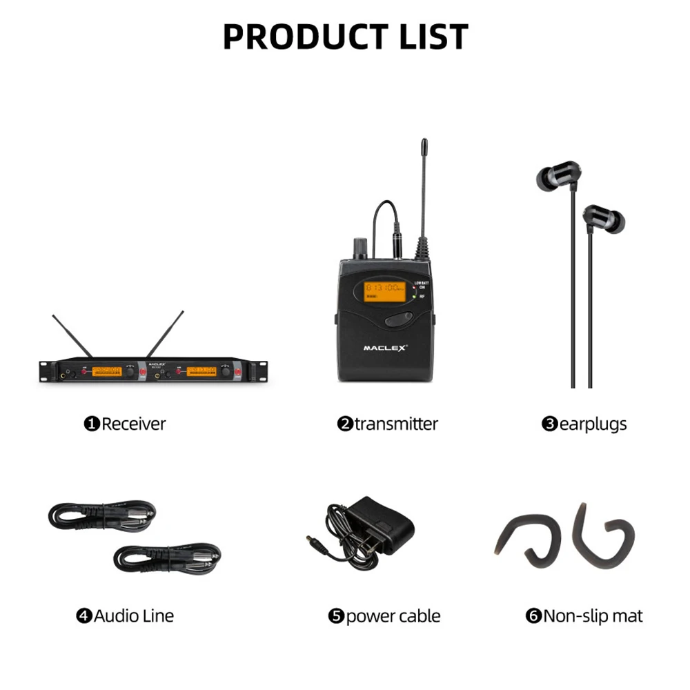 Maclex-Monitor de oído MK2080, sistema inalámbrico SR2050, transmisor doble, monitoreo profesional para rendimiento de escenario