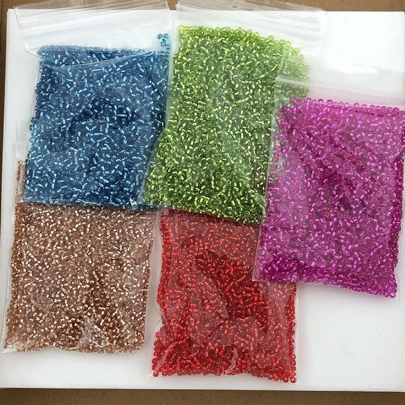 30grams/bag 2mm*2000pcs/3mm*1000pcs/4mm*330pcs Glass Seed Beads Inner Silver Color Jewelry Earrings Necklace Bracelet DIY Making