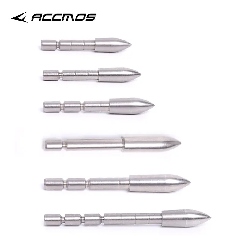 

70/80/90/100/110/120gns Stainless Steel Bullet Point Tip Head ID 4.2mm Arrow Shaft DIY Archery Hunting Shooting Arrow Accessory