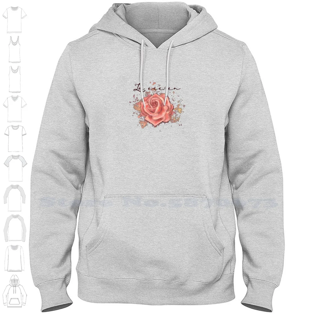 La Vie En Rose Streetwear Sport Hoodie Sweatshirt Rose Flower Pink Moda Love La Vie En Rose Floral Cute Pretty Nature Outdoor