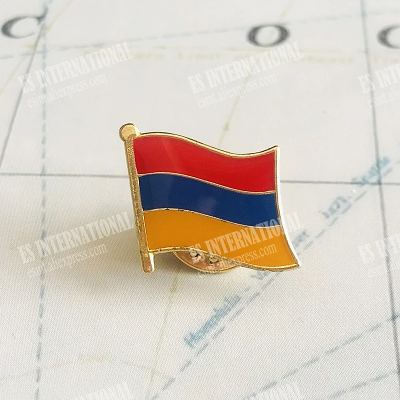 

Armenia National Flag Crystal Epoxy Metal Enamel Badge Brooch Collection Souvenir Gifts Lapel Pins Accessories Size1.6*1.9cm