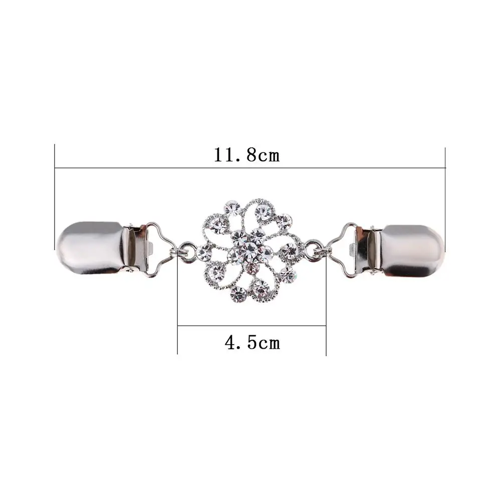 Retro Sweater Shawl Clasps Duck Mouth Clothing Pins Antique Flower Style Rhinestone Decoration Cardigans Connection Buckle Shirt