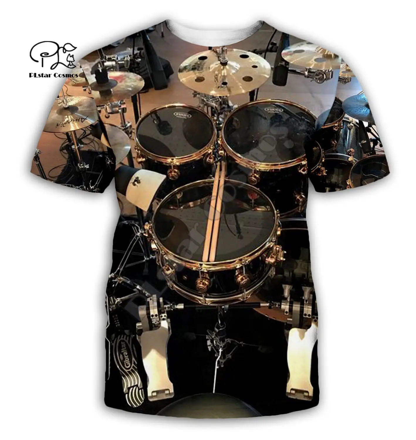

Men women Harajuku Jazz drum kit Print 3D t shirt Summer New Fashion tshirts music sleeveless tees casual short sleeve top 002