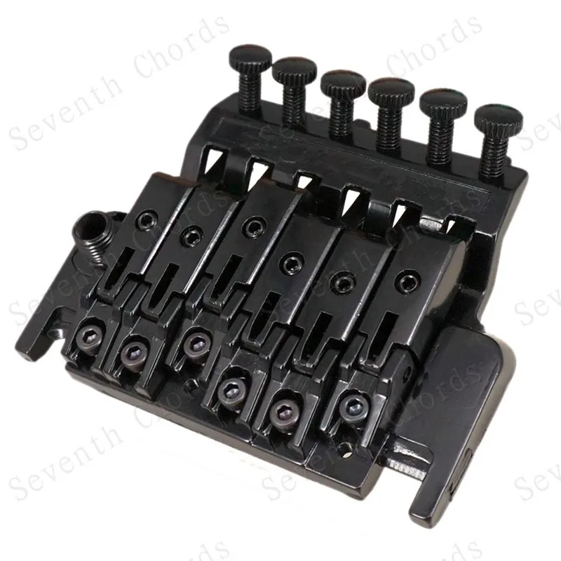 Ein Satz Tremolo-Brücken für schwarze E-Gitarren mit Doppelverriegelungssystem, 6 Saiten, Zubehörteile – Detail 4
