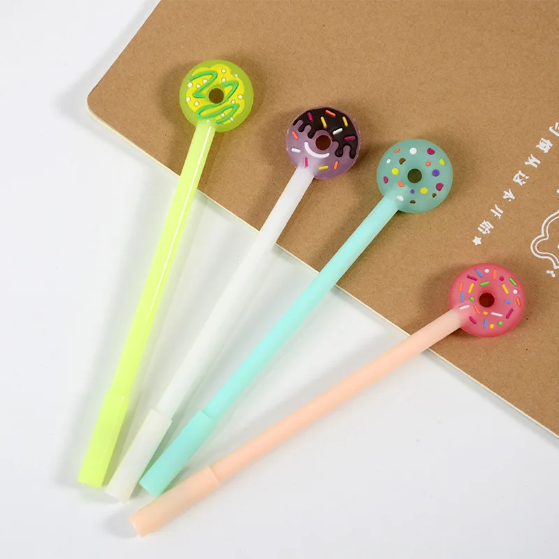 36PCS Creative Cartoon Cute Stationery Donut Sweet Hipster Gel Pen Students Stationery Black Ball Pen