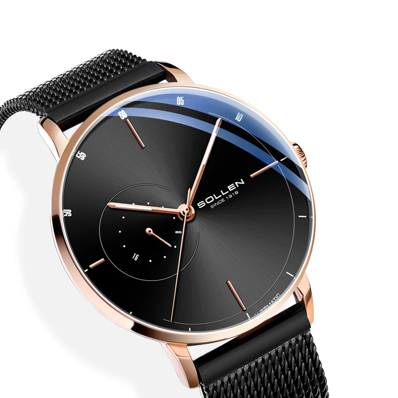 Luxury Brand Switzerland SOLLEN Japan MIYOTA Automatic Mechanical Men\'s Watches Sapphire Waterproof Luminous Hands Clocks SL305