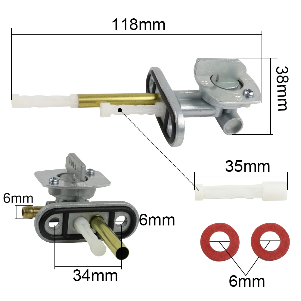 Motorcycle Fuel Petcock Valve for Honda XR50 CRF50 Yamaha FZR600 600R YFS200 TTR 250 230 125 225 XT 600 WR 250F 400F 450F Parts