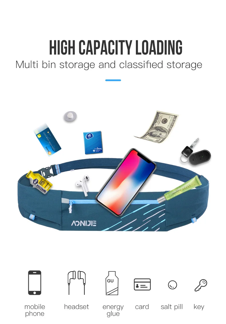 Aonijie W8105-Running Fanny Pack Lightweight Comfortable Hydration Fanny Pack Sport Pockets For Jogging Fitness Gym Hiking - Image 6