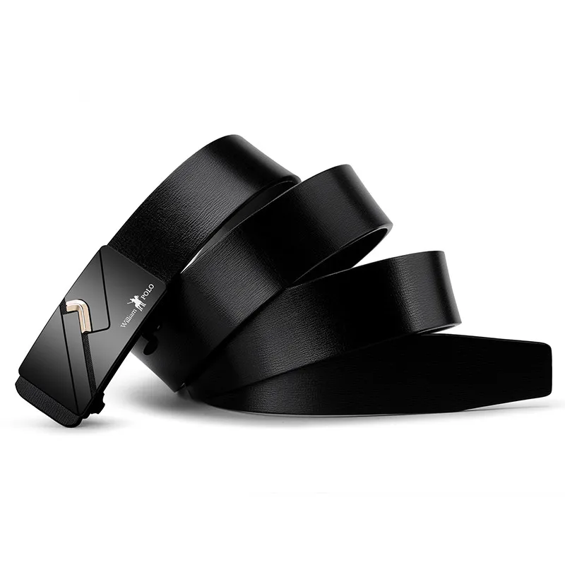Willampolo-Cinturón de piel auténtica para hombre, cinturón coreano de ocio con hebilla automática, cinturón de cuero de vaca juvenil